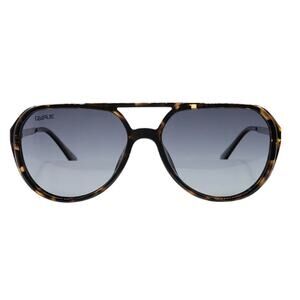 Womens Side-Shield Aviator Tortoise Shell Frame Smoke Gradient Lens Sunglasses